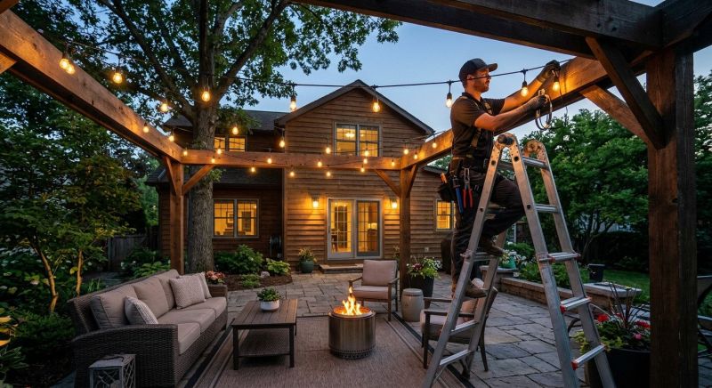 Terrace Lighting Installation in Kansas City, KS